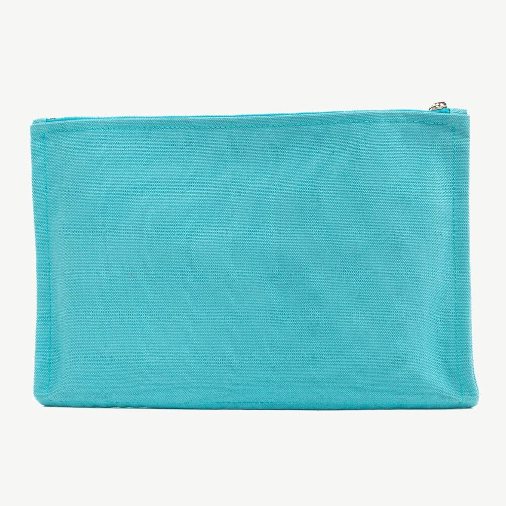 Hermes Flat Yachting GM Blue Logo Toile Pouch - Picture 4 of 11